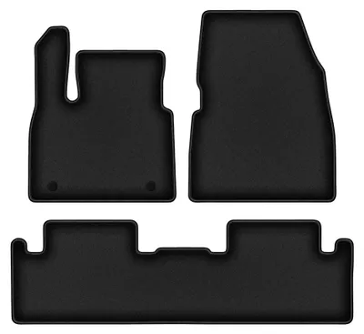 Imagen del producto de Alfombrillas de moqueta para Renault Megane E-Tech desde 2022 (crossover) – juego de 3 piezas, negras, a medida – Wielganizator DURBAN