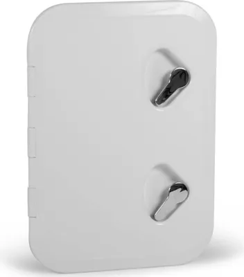 Produktbild von Inspektionsluke für Boote, KROME, 315 x 440 mm, aus stabilem Kunststoff, weiß