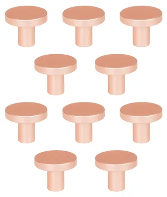 Image de Boutons de meubles Royal ronds, Ø 25 mm, aluminium, argent satiné mat – lot de 4 avec vis de montage, style loft/industriel pour armoires, tiroirs et commodes
