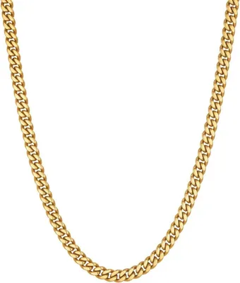 Produktbild von Goldene Panzerkette 18 Karat Vergoldet Edelstahl 4/5/6mm halskette für Herren Damen
