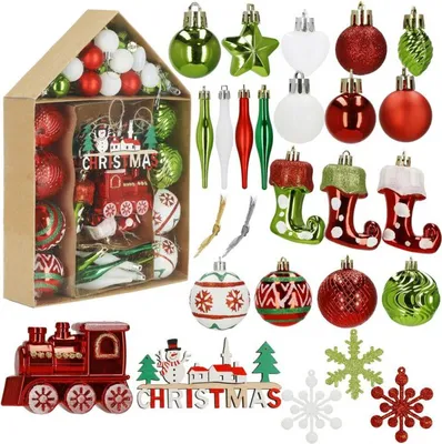 Immagine prodotto di Maxi set di 74 decorazioni natalizie colorate