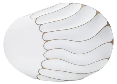 Zdjęcie produktu dla Wazon Lines biały rzeźbiarski z żywicy 34x24,5 cm