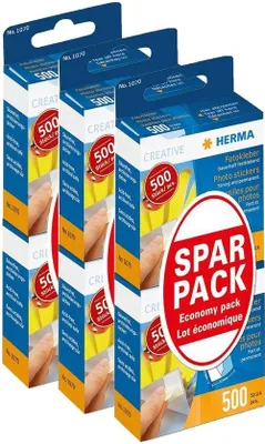 Produktbild von Famanu Fotoklebestreifen Doppelpack (2x500 Stück) - Selbstklebend für Fotos