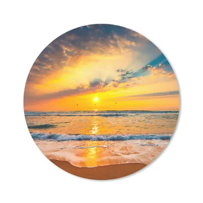 Produktbild von MuchoWow® Mauspad Mousepad Sonnenuntergang - Strand - Meer - Wolken - Orange 20x20 cm - Mousepads - Maus Mat - Pad - Mausunterlage - Schreibtischmatte