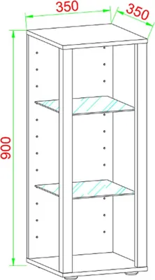 Immagine prodotto di Vetrina in piedi | Vetro con vetro di sicurezza ESG | Dimensioni ca. H. 90 x W. 35 x D. 35 cm | Vetro per stand | Moderno e salvaspazio | Espositore in vetro – Glasol M