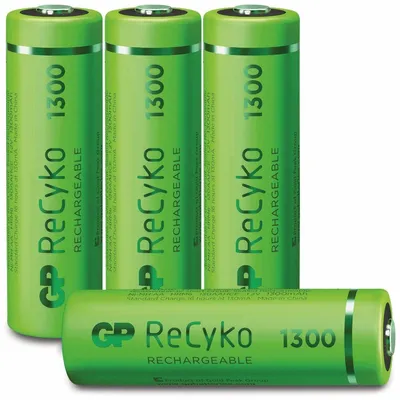 Produktbild von GP Batteries ReCyko, Wiederaufladbarer Akku, AA, Nickel-Metallhydrid (NiMH), 1,2 V, 4 Stück(e), 1300 mAh