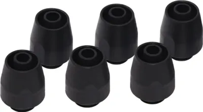 Produktbild von HF Anschraubtülle TPV - Gerade - Black (schwarz (matt), 6er Set, gerade)