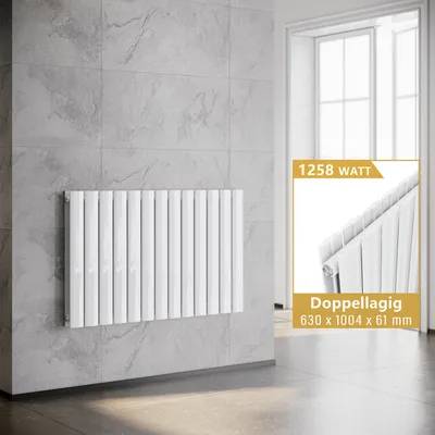 Obrázok produktu pre Horizontálny panelový radiátor SONNI Dvojvrstvový biely 630 × 1004 mm