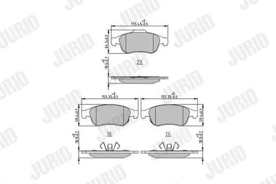 Produktbild von JURID Bremsbeläge Satz Vorne für JEEP Renegade SUV (BU, B1) 573766J