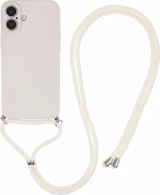 Produktbild von iPhone 16 Hülle - Coverup Colour TPU Back Cover mit Handykette - Ecru
