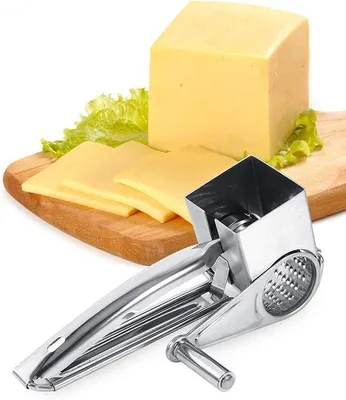 Produktbild von Käseraspel mit Kurbel, Edelstahl-Parmesanreibe, manuelle Trommelreibe für Hartkäse, spülmaschinenfest, ideal für
