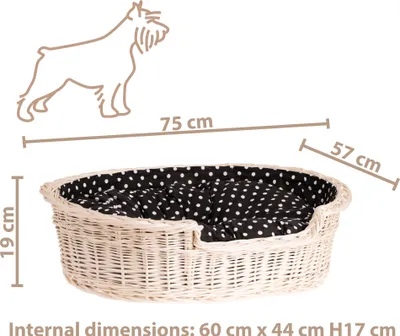 Produktbild von Hundekorb aus Weide oval 75X57 H19 CM