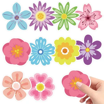 Productafbeelding van Set van 60 Bloemenstickers met Stippenlijm voor Decoratie