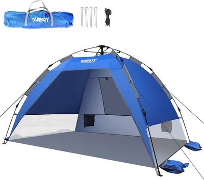 Produktbild von Famanu Strandzelt UV-Schutz Blau mit Tragetasche - Für 2-3 Erwachsene