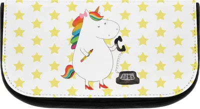 Produktbild von Mr. & Mrs. Panda Organizer Einhorn Sekretärin - Weiß - Geschenk, Unicorn, kosmetik, kosmetiktasche klein, Waschbeutel, Einhörner, Büro, Waschtasche, Rechtsanwältin