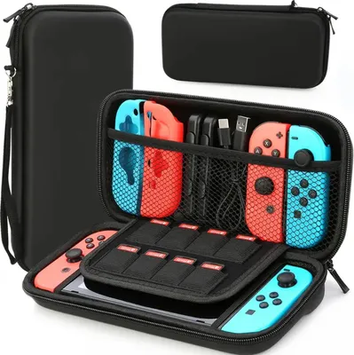 Produktbild von Nintendo Switch Tragetasche Hardcase – Stoßfeste Schutzhülle mit Reißverschluss | Transport- & Aufbewahrungstasche für Nintendo Switch & Switch OLED