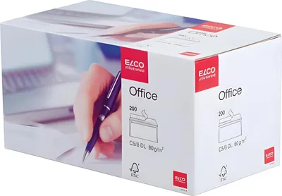 Zdjęcie produktu dla Elco Office C5/6 DL, C6/C5 (114 x 229 mm), Biały, 80 g/m², 114 mm, 229 mm, 200 szt.