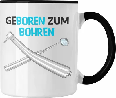 Produktbild von Trendation - Zahnmedizinische Fachangestellte Geschenk Tasse mit Spruch Zahnarzt Geschenkidee Zahnartzhelferin (Schwarz)
