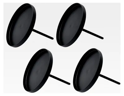 Produktbild von Kerzenpick für Stumpenkerzen 4er Set - schwarz - Kerzenhalter für Kugelkerzen