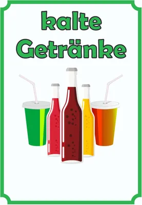 Produktbild von kalte Getränke Schild Hochkant A1 Rückseite selbstklebend