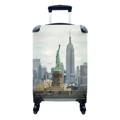 Produktbild von MuchoWow® Koffer Handgepäck Trolley Rollkoffer Kleine Reisekoffer mit 4 Rollen - New York - Bild - Architektur - Cabin Size < 55x40x23 cm & 55x40x20 cm - Fotokoffer - Kabinenkoffer - Boardgepäck - Reise-Box - Reisekoffer - Reisegepäck - Koffer mit Bild - Trolley für Kinder