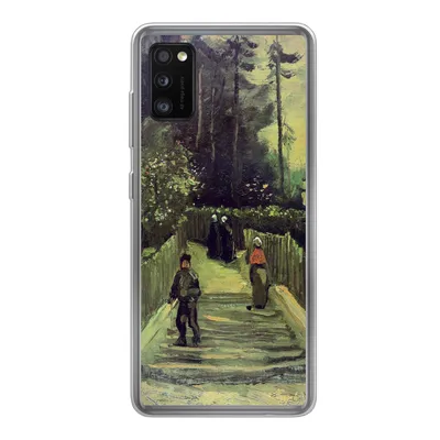Produktbild von MuchoWow® Handyhülle Schutzhülle Hülle für Samsung Galaxy A41 Schräger Weg in Montmartre - Vincent van Gogh Silikon Softcase Handy Hülle - Mobiltelefon