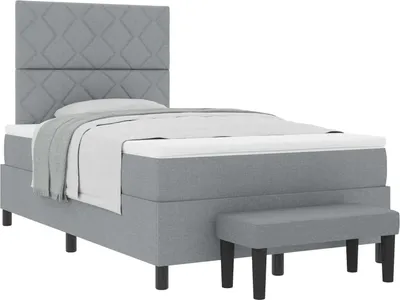 Immagine prodotto di vidaXL Letto a molle con testiera grigio chiaro 120 x 190 cm in tessuto