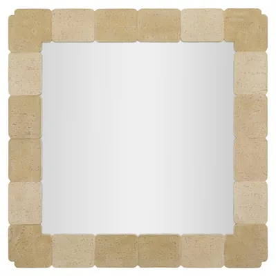 Imagen del producto de Espejo de pared cuadrado, estilo natural, de Mauro Ferretti, dimensiones: 90 x 2,5 x 90 cm