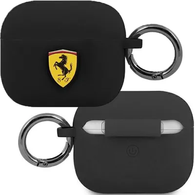 Produktbild von Ferrari Fea3Silbk Airpods 3 Abdeckung Czarny/Schwarz Silikon
