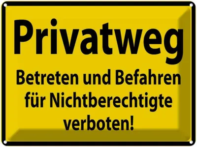 Produktbild von vianmo Blechschild 30x40 cm Privatweg gelbes Warnschild Hinweisschild Sicherheit Vorsicht
