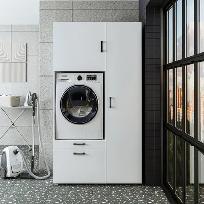 Obrázek produktu pro Roomart, série 2, horní skříňka nad pračku, šířka 112 cm, bílá barva