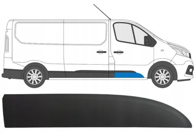 Seitenleiste Zierleiste RECHTS für Fiat Talento Opel Vivaro B Renault Trafic III – Produktansicht