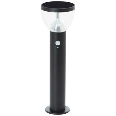 Produktbild von BRILLIANT schwarze Solar Außensockelleuchte TULIP | mit Bewegungsmelder | 3W 430lm 3000K | Edelstahl/Kunststoff
