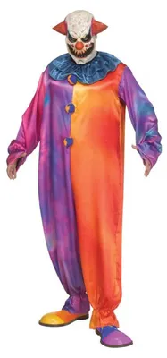 Produktbild von Farbenfrohes Tie-DIE Horrorclown Kostüm mit Maske