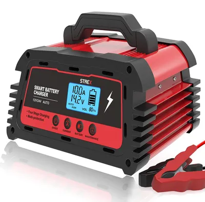 Productafbeelding van Strex Industriele Acculader - 12/24V 5/10/25A - Reparatiemodus - Druppellader - Accu Lader voor Auto / Motor / Scooter / Boot / Camper