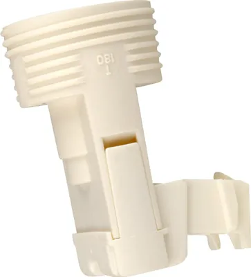 Produktbild von E14 Lampenfassung (PBT), Gewindefassung mit Halterung, Sockel mit Einbuchtung für M4 Schraube Weiß