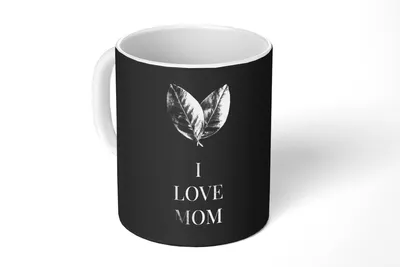 Produktbild von KitchenYeah® Tasse Kaffeetasse Kaffeebecher 350 ml Muttertag - Ich liebe dich - Mama - schwarz-weiß Teetasse - Fototasse - Becher - Keramikbecher - Teebecher - Kaffeetasse - Bürotasse
