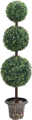 Zdjęcie produktu dla The Living Store Sztuczny bukszpan z doniczką w kształcie kuli zielony 118 cm