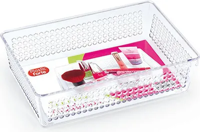 Produktbild von Plasticforte Organizer / Aufbewahrungskorb - Kunststoff - transparent - 23.5 x 15.5 cm - Schubladene