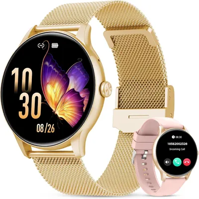Elegante Damen Smartwatch mit Telefonfunktion 1,39" Touchscreen, 120+ Sportmodi, IP68 wasserdicht, Herzfrequenz, SpO2, Schlafmonitor & Fitness Tracker