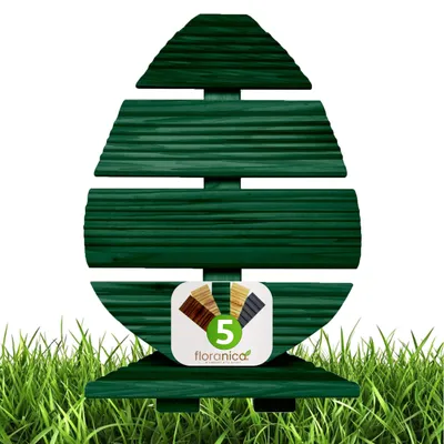 Immagine prodotto di Floranica Decorazione pasquale in legno 45 cm di altezza verde per interni ed esterni - Uovo di Pasqua fatto a mano per giardino