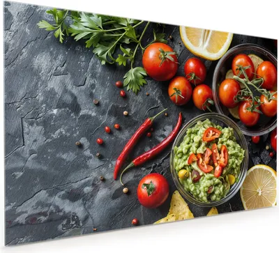 Produktbild von Küchenrückwand Spritzschutz Glas mit Motiv Frisches Gemüse 40 x 40 cm
