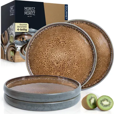 Produktbild von Moritz & Moritz SOLID 4x Speiseteller 26cm Steinzeug Teller Set Beige