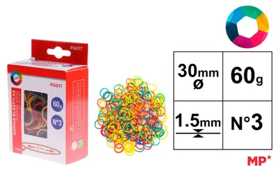 Immagine prodotto di Gumki recepturki kolorowe 30 x 1,5 mm 60 g