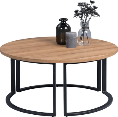 Produktbild von Couchtisch Beistelltisch DAGO 38x80 cm cm Nachbildung Eiche braun