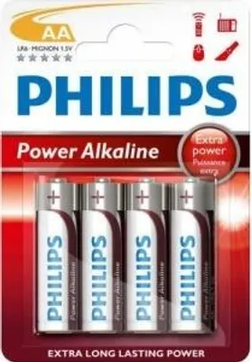 Zdjęcie produktu dla Philips Power Alkaline Akumulator LR6P6BP/10, Jednorazowa bateria, AA, Alkaliczny, 1,5 V, 6 szt., 14 mm