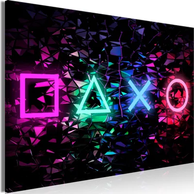 Image de Tableau mural moderne pour gamers 90x60 - 1 pièce Photographie sur toile intissé Décoration murale Impression artistique Console de jeux Game i-A-0164-b-a