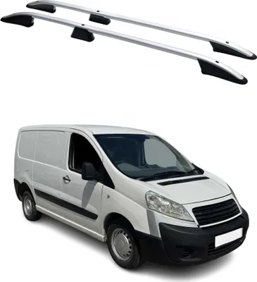 Image de Barres de toit longitudinales pour Fiat Scudo 2006-2016 L1 Aluminium Gris
