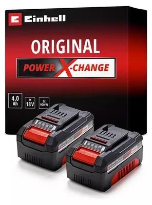 Image de Einhell 18V 4Ah PXC-Twinpack 2x batterie 18 V 4,0 Ah Li-Ion ( 4511629 ) avec indicateur de charge