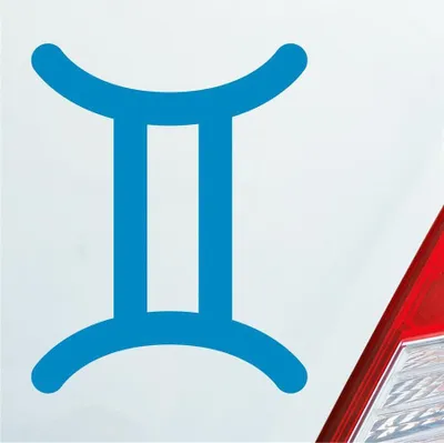 Produktbild von Auto Aufkleber Gemini Zwilling Sternzeichen Sterne Horoskop 8x10 cm Hellblau Sticker Heckscheibenaufkleber